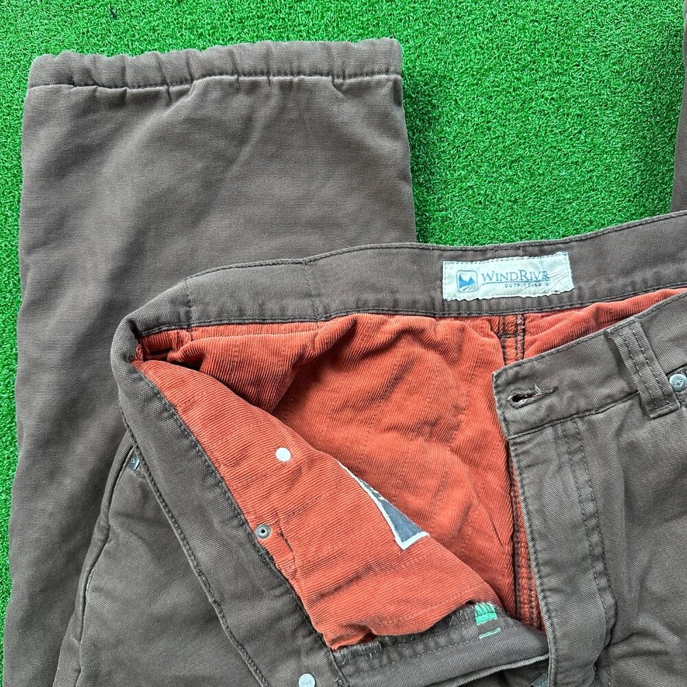 Windriver Water Repellent Lined Thick Warm Mens Work Pants Brown - 34x30 - Picture 4 of 10